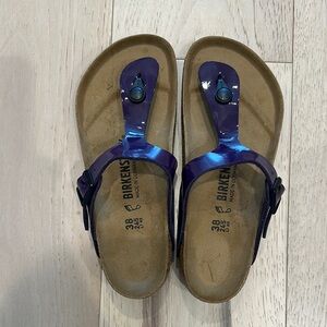 Birkenstock Women's Shiny Blue Sandals